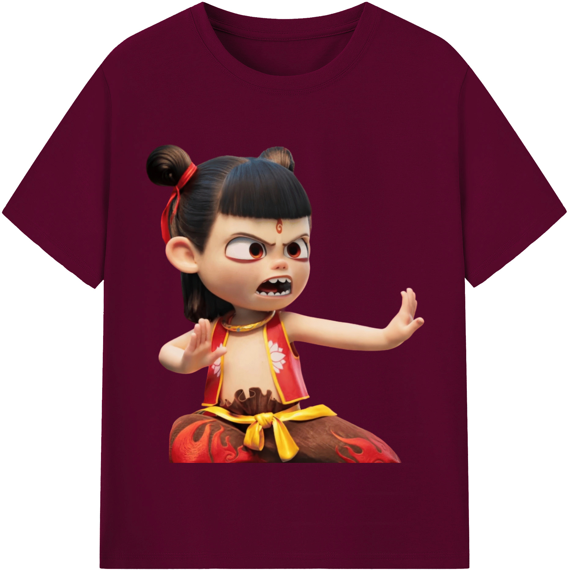 （画像用） Ne Zha 2 ナタ 魔童の大暴れ レディースカジュアルプリントTシャツ（綿100％）